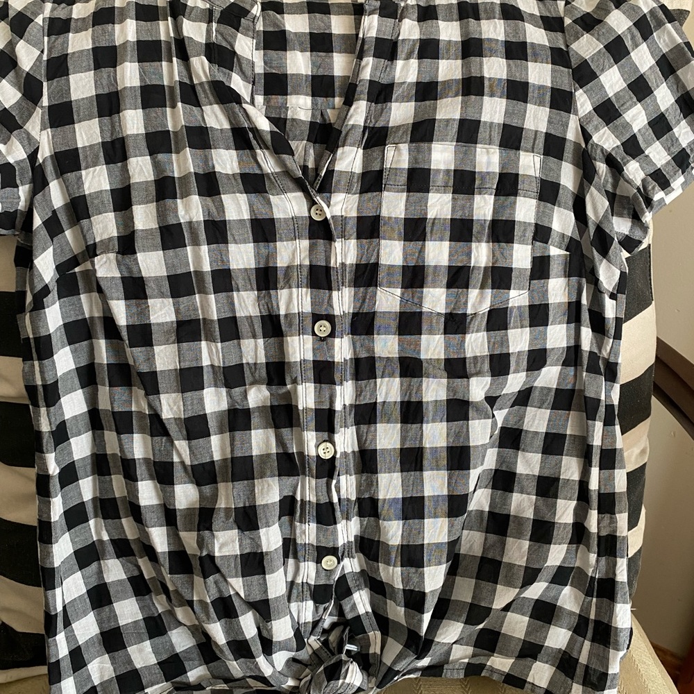 J Crew Factory button down, tie front